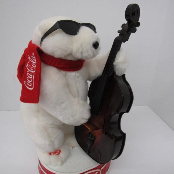 Vintage Coca-Cola Animated Jazz Polar Bear Playing 1990's Christmas Music Coke - Picture 10 of 13